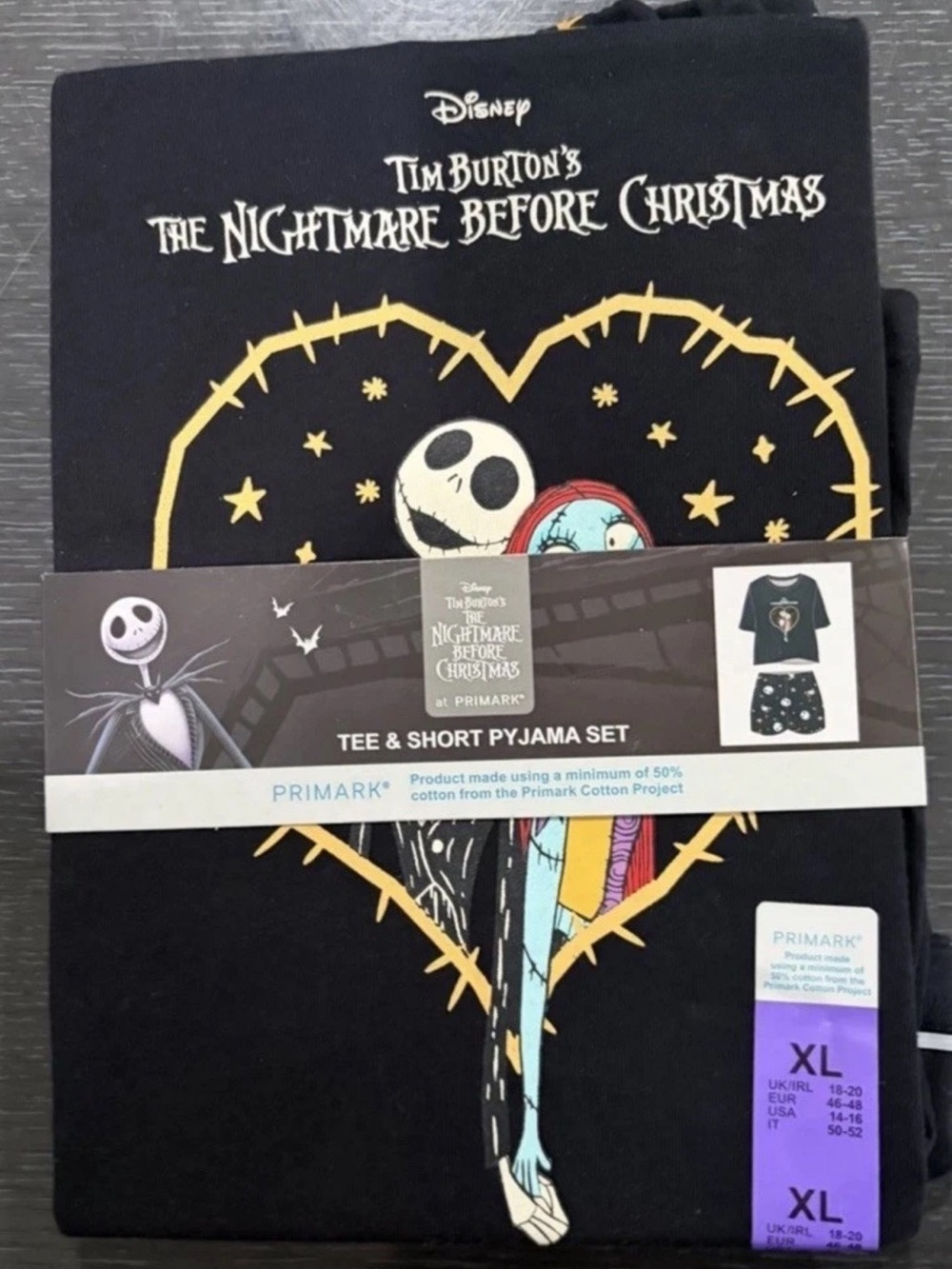Nightmare Before Christmas Womens Pajamas Tee & Shorts Sleep Set Size XLarge New